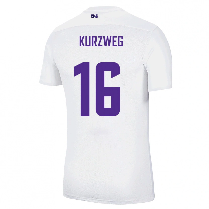 Danxen Bambino Maglia Cedric Kurzweg #16 Bianco Verde Kit Gara Away 2025/26 Maglietta