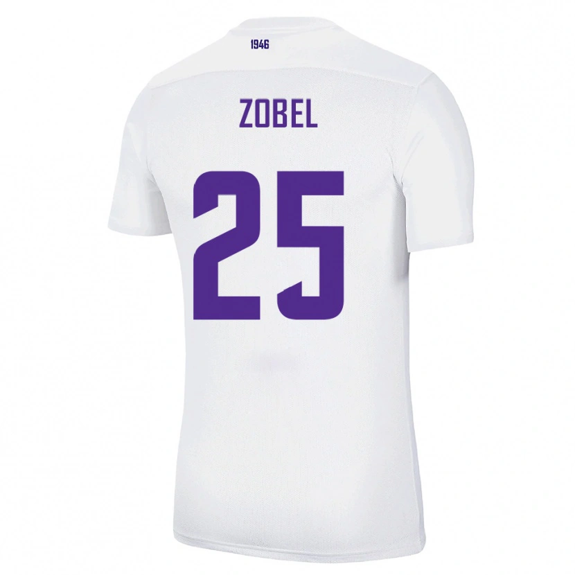 Danxen Bambino Maglia Tristan Zobel #25 Bianco Verde Kit Gara Away 2025/26 Maglietta