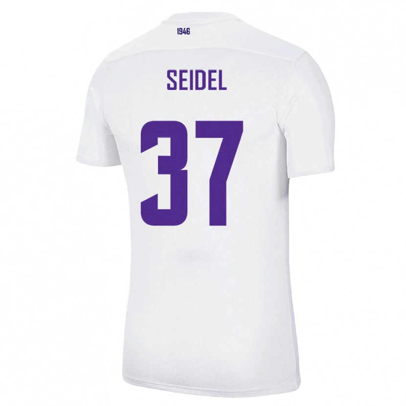 Danxen Bambino Maglia Paul Seidel #37 Bianco Verde Kit Gara Away 2025/26 Maglietta