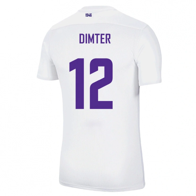 Danxen Bambino Maglia Noel Dimter #12 Bianco Verde Kit Gara Away 2025/26 Maglietta