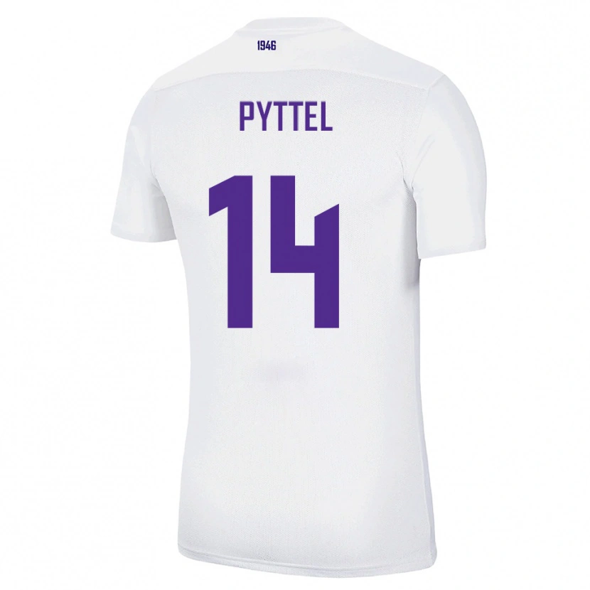 Danxen Bambino Maglia Henrik Pyttel #14 Bianco Verde Kit Gara Away 2025/26 Maglietta