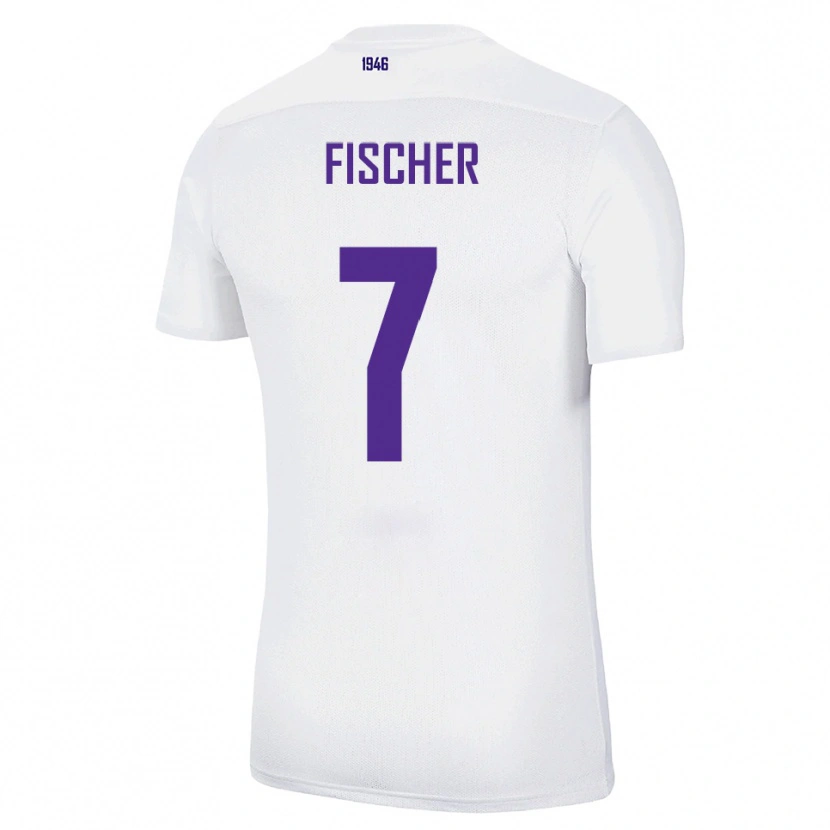 Danxen Bambino Maglia Franz Fischer #7 Bianco Verde Kit Gara Away 2025/26 Maglietta