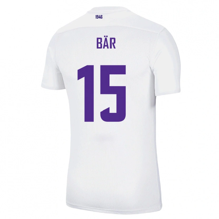 Danxen Bambino Maglia Marcel Bär #15 Bianco Verde Kit Gara Away 2025/26 Maglietta
