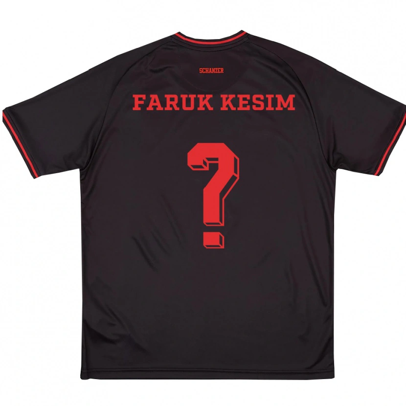 Danxen Bambino Maglia Efkan Faruk Kesim #0 Nero Rosso Bianco Kit Gara Away 2025/26 Maglietta