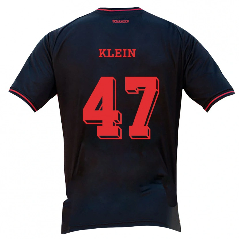 Danxen Bambino Maglia David Klein #47 Nero Rosso Bianco Kit Gara Away 2025/26 Maglietta