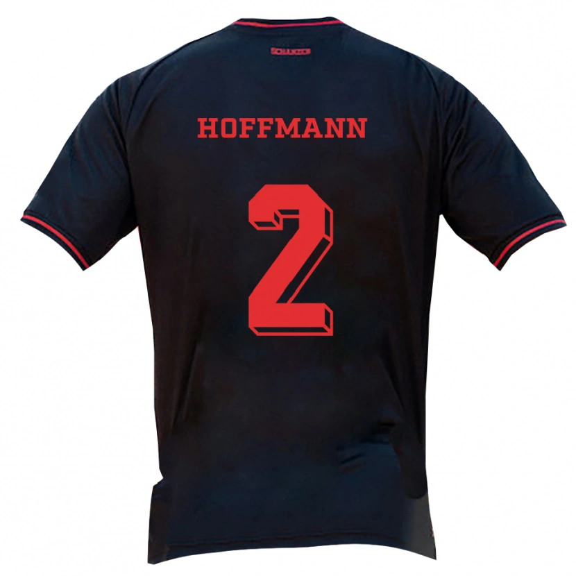 Danxen Bambino Maglia Tim Hoffmann #2 Nero Rosso Bianco Kit Gara Away 2025/26 Maglietta