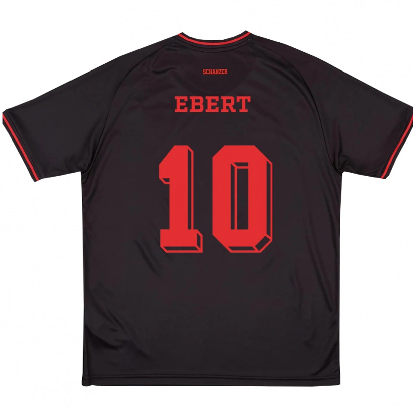 Danxen Bambino Maglia Lisa Ebert #10 Nero Rosso Bianco Kit Gara Away 2025/26 Maglietta
