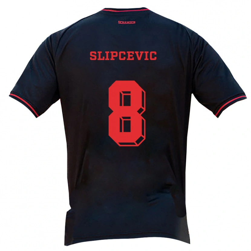 Danxen Bambino Maglia Ivana Slipcevic #8 Nero Rosso Bianco Kit Gara Away 2025/26 Maglietta