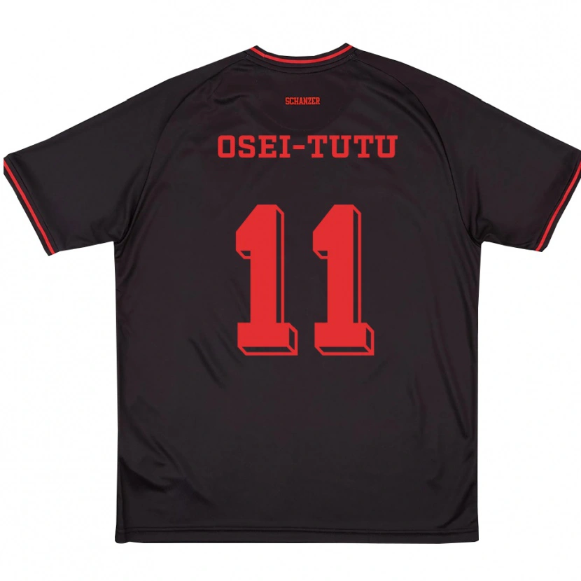 Danxen Bambino Maglia Jason Osei-Tutu #11 Nero Rosso Bianco Kit Gara Away 2025/26 Maglietta