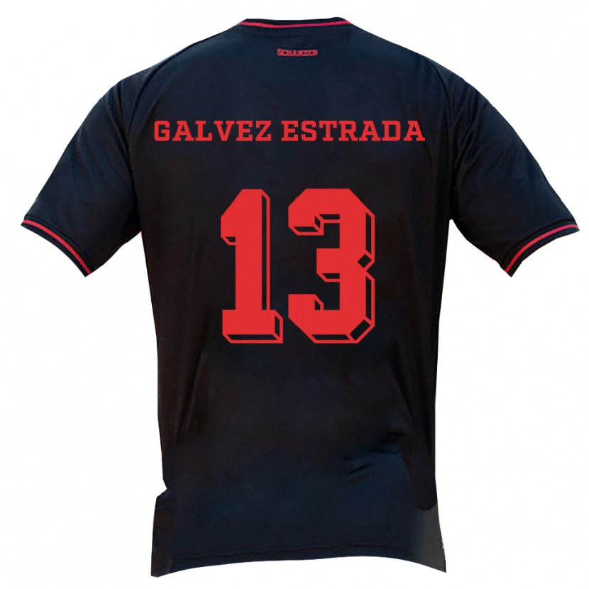 Danxen Bambino Maglia Larissa Galvez Estrada #13 Nero Rosso Bianco Kit Gara Away 2025/26 Maglietta