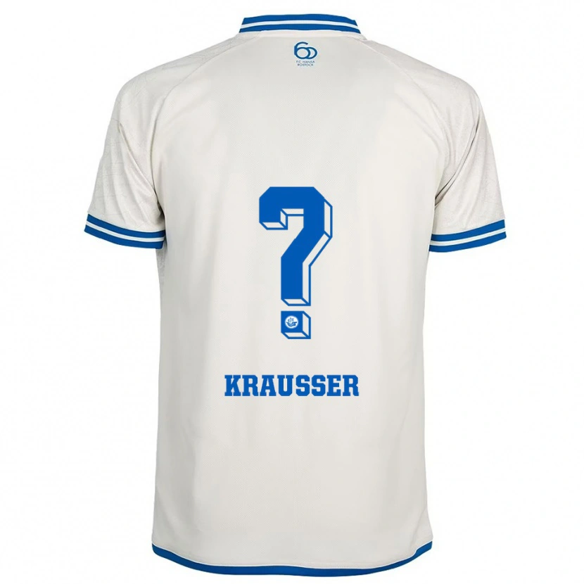 Danxen Bambino Maglia Lenny Kraußer #0 Bianco Blu Kit Gara Away 2025/26 Maglietta