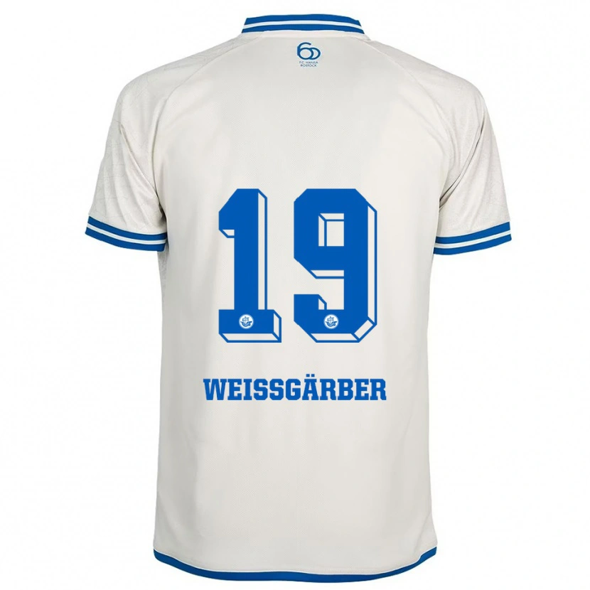 Danxen Bambino Maglia Ronja Weißgärber #19 Bianco Blu Kit Gara Away 2025/26 Maglietta