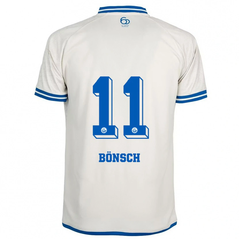 Danxen Bambino Maglia Mette Bönsch #11 Bianco Blu Kit Gara Away 2025/26 Maglietta