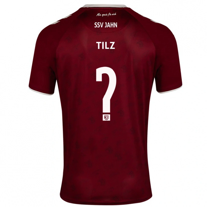 Danxen Bambino Maglia Julius Tilz #0 Bordeaux Bianco Kit Gara Away 2025/26 Maglietta