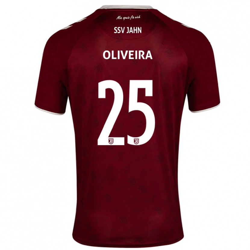 Danxen Bambino Maglia Nicolas Oliveira #25 Bordeaux Bianco Kit Gara Away 2025/26 Maglietta