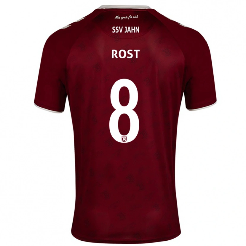 Danxen Bambino Maglia Fabio Rost #8 Bordeaux Bianco Kit Gara Away 2025/26 Maglietta