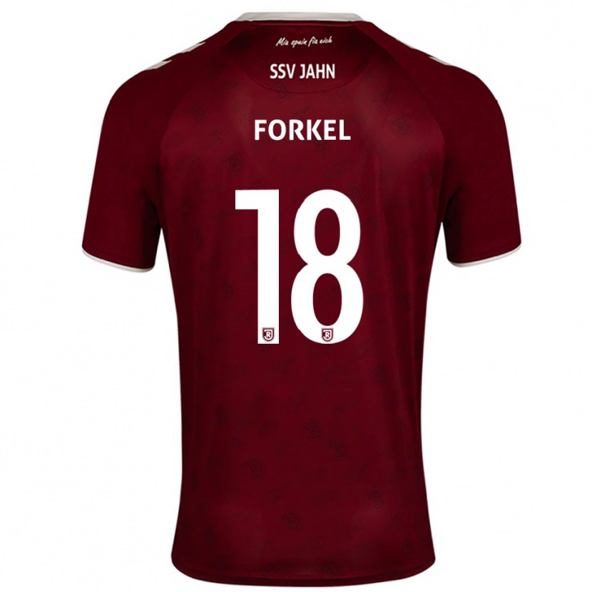 Danxen Bambino Maglia Dustin Forkel #18 Bordeaux Bianco Kit Gara Away 2025/26 Maglietta