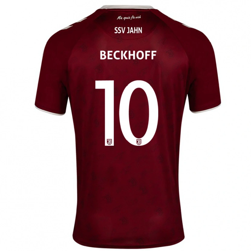 Danxen Bambino Maglia Phil Beckhoff #10 Bordeaux Bianco Kit Gara Away 2025/26 Maglietta