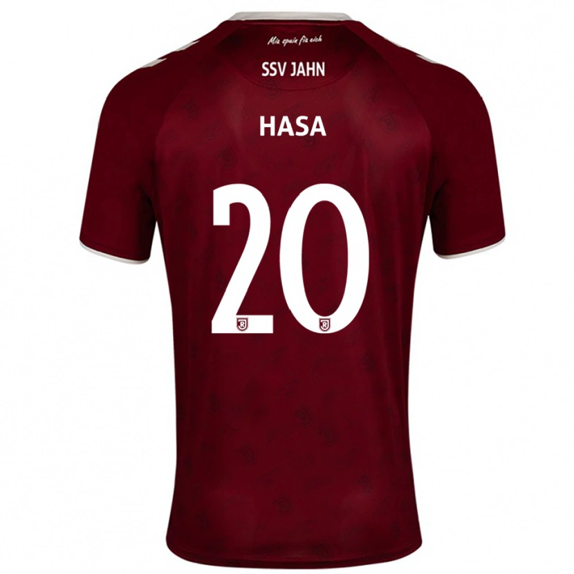 Danxen Bambino Maglia Samuel Hasa #20 Bordeaux Bianco Kit Gara Away 2025/26 Maglietta