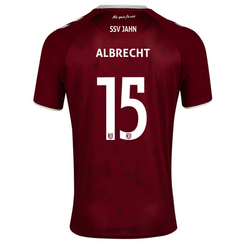 Danxen Bambino Maglia Felix Albrecht #15 Bordeaux Bianco Kit Gara Away 2025/26 Maglietta