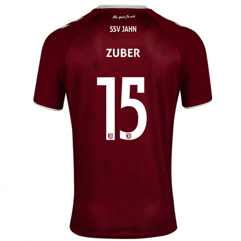 Danxen Bambino Maglia Samuel Zuber #15 Bordeaux Bianco Kit Gara Away 2025/26 Maglietta
