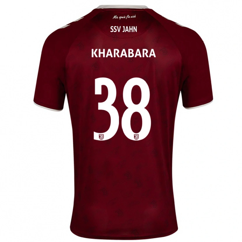 Danxen Bambino Maglia Volodymyr Kharabara #38 Bordeaux Bianco Kit Gara Away 2025/26 Maglietta