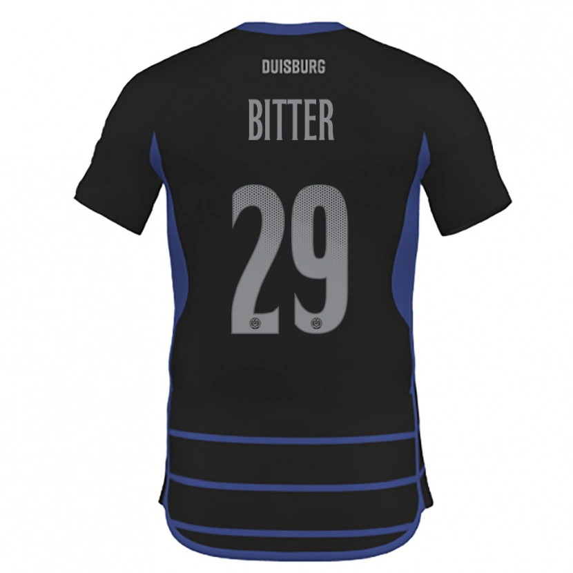 Danxen Bambino Maglia Joshua Bitter #29 Nero Blu Kit Gara Away 2025/26 Maglietta