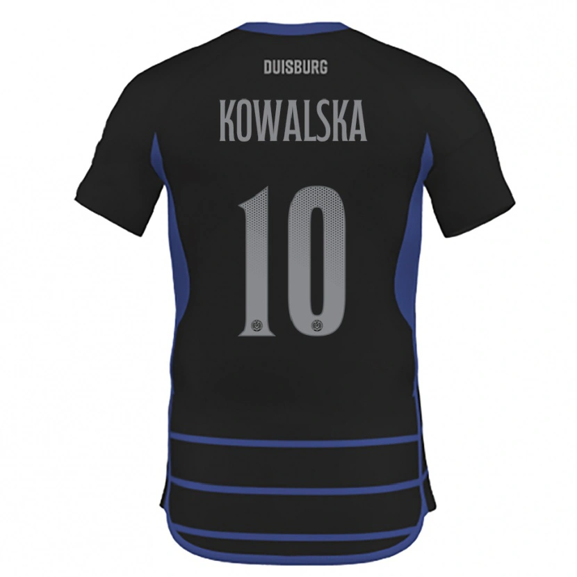 Danxen Bambino Maglia Darren Kowalska #10 Nero Blu Kit Gara Away 2025/26 Maglietta