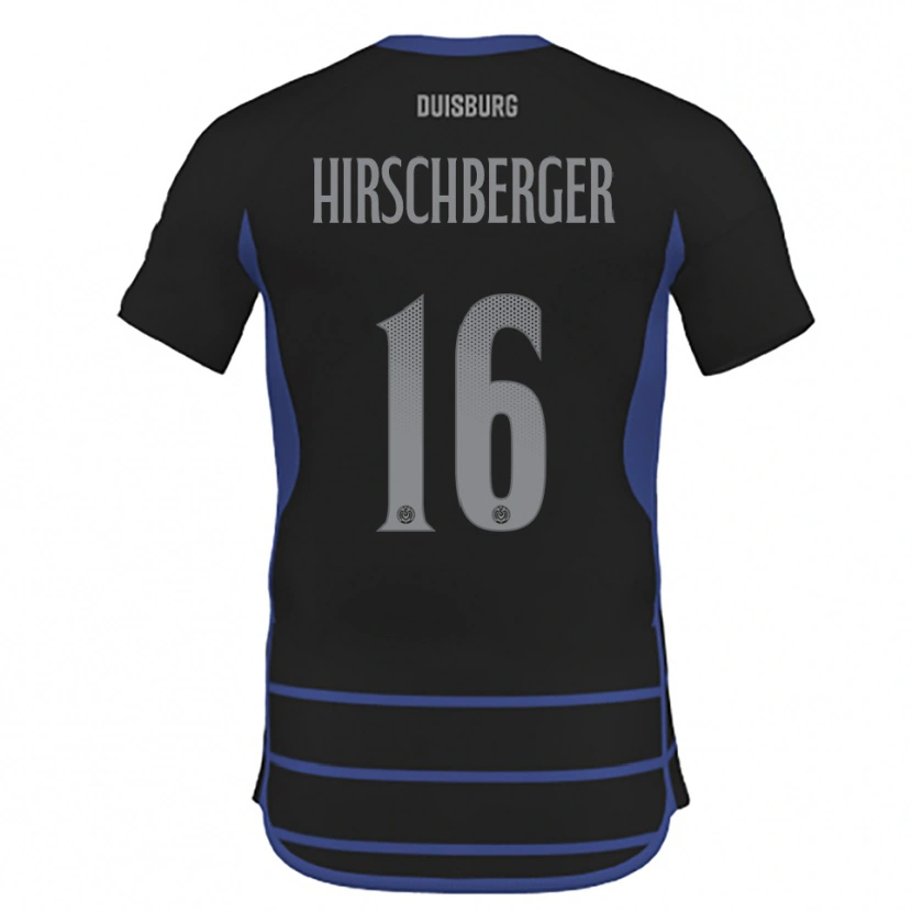 Danxen Bambino Maglia Isabell Hirschberger #16 Nero Blu Kit Gara Away 2025/26 Maglietta