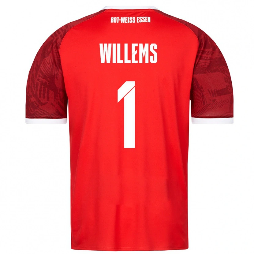 Danxen Bambino Maglia Leon Willems #1 Rosso Bordeaux Bianco Kit Gara Away 2025/26 Maglietta