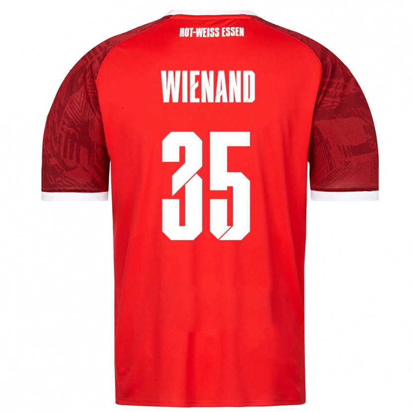 Danxen Bambino Maglia Felix Wienand #35 Rosso Bordeaux Bianco Kit Gara Away 2025/26 Maglietta