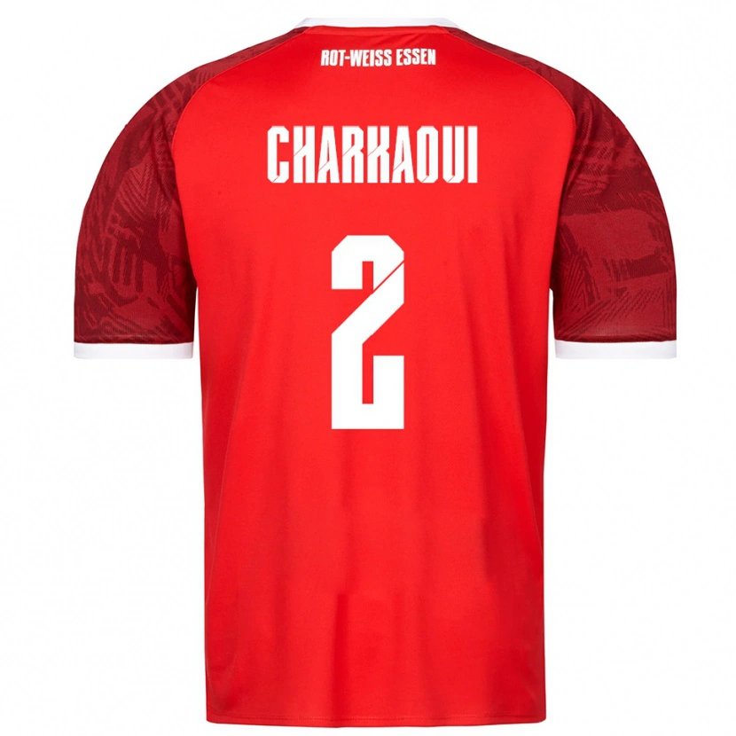 Danxen Bambino Maglia Bilal Charkaoui #2 Rosso Bordeaux Bianco Kit Gara Away 2025/26 Maglietta