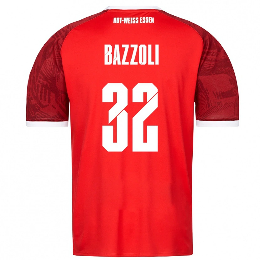 Danxen Bambino Maglia Luca Bazzoli #32 Rosso Bordeaux Bianco Kit Gara Away 2025/26 Maglietta