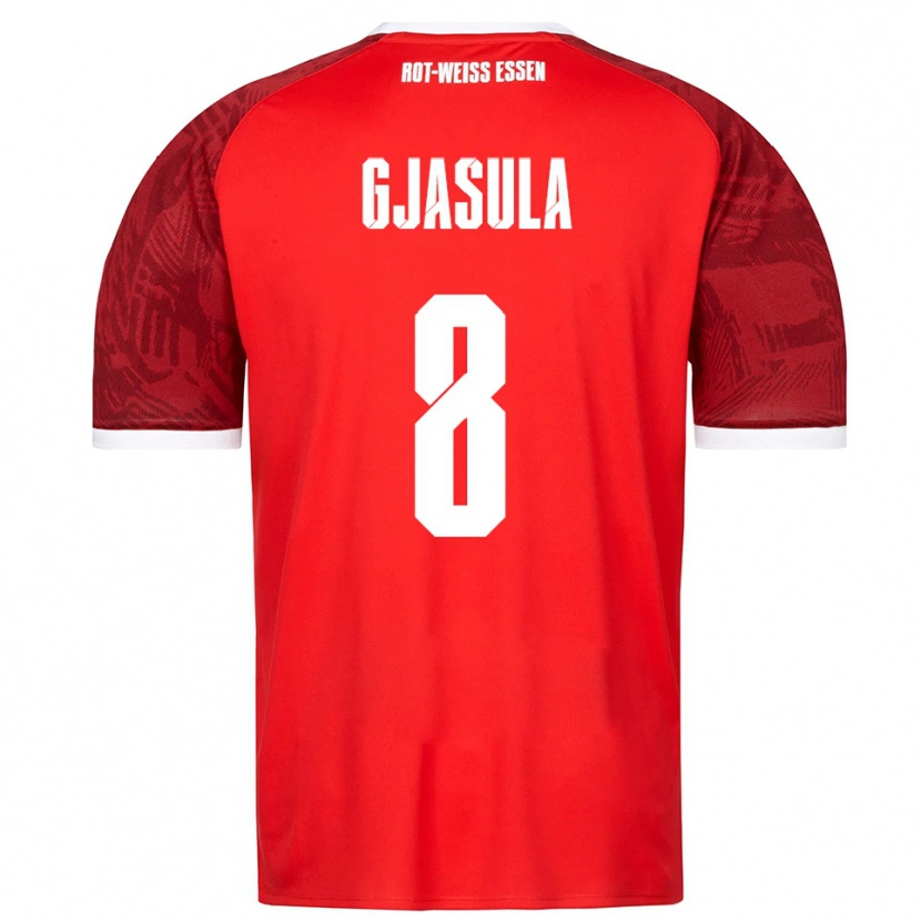 Danxen Bambino Maglia Klaus Gjasula #8 Rosso Bordeaux Bianco Kit Gara Away 2025/26 Maglietta