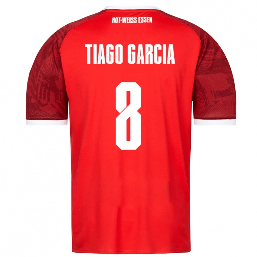 Danxen Bambino Maglia Tiago Garcia Rodriguez #8 Rosso Bordeaux Bianco Kit Gara Away 2025/26 Maglietta