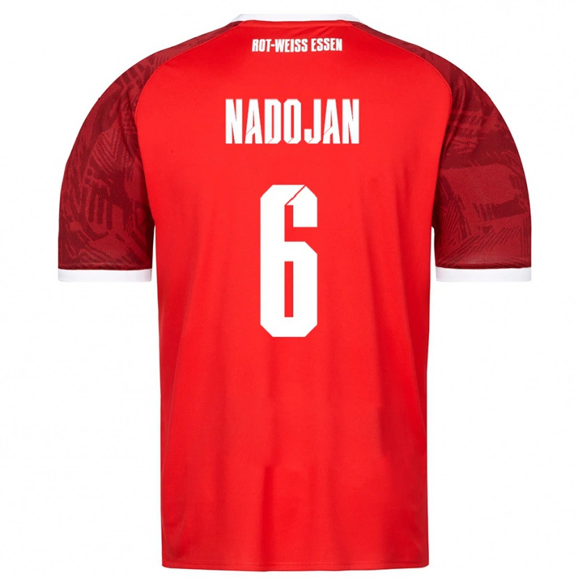 Danxen Bambino Maglia Aslan Nadojan #6 Rosso Bordeaux Bianco Kit Gara Away 2025/26 Maglietta