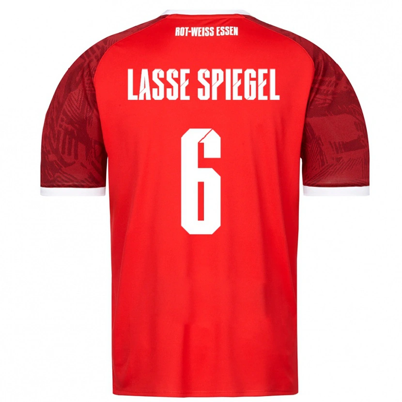 Danxen Bambino Maglia Jakob Lasse Spiegel #6 Rosso Bordeaux Bianco Kit Gara Away 2025/26 Maglietta