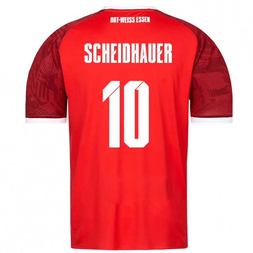 Danxen Bambino Maglia Leon Scheidhauer #10 Rosso Bordeaux Bianco Kit Gara Away 2025/26 Maglietta