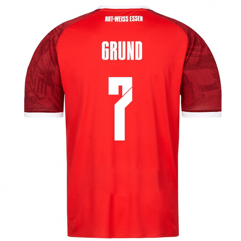 Danxen Bambino Maglia Kevin Grund #7 Rosso Bordeaux Bianco Kit Gara Away 2025/26 Maglietta