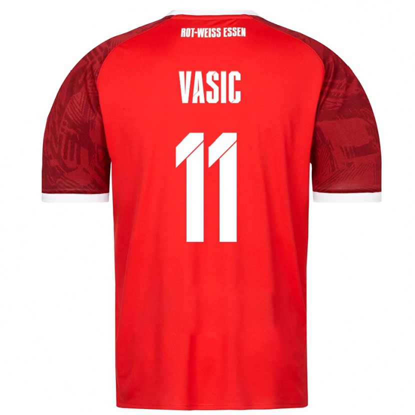 Danxen Bambino Maglia Fadih Vasic #11 Rosso Bordeaux Bianco Kit Gara Away 2025/26 Maglietta