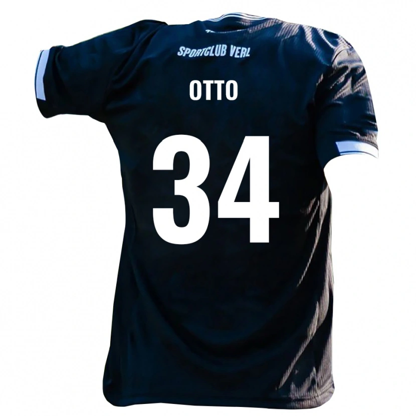 Danxen Bambino Maglia Fynn Otto #34 Nero Bianco Kit Gara Away 2025/26 Maglietta
