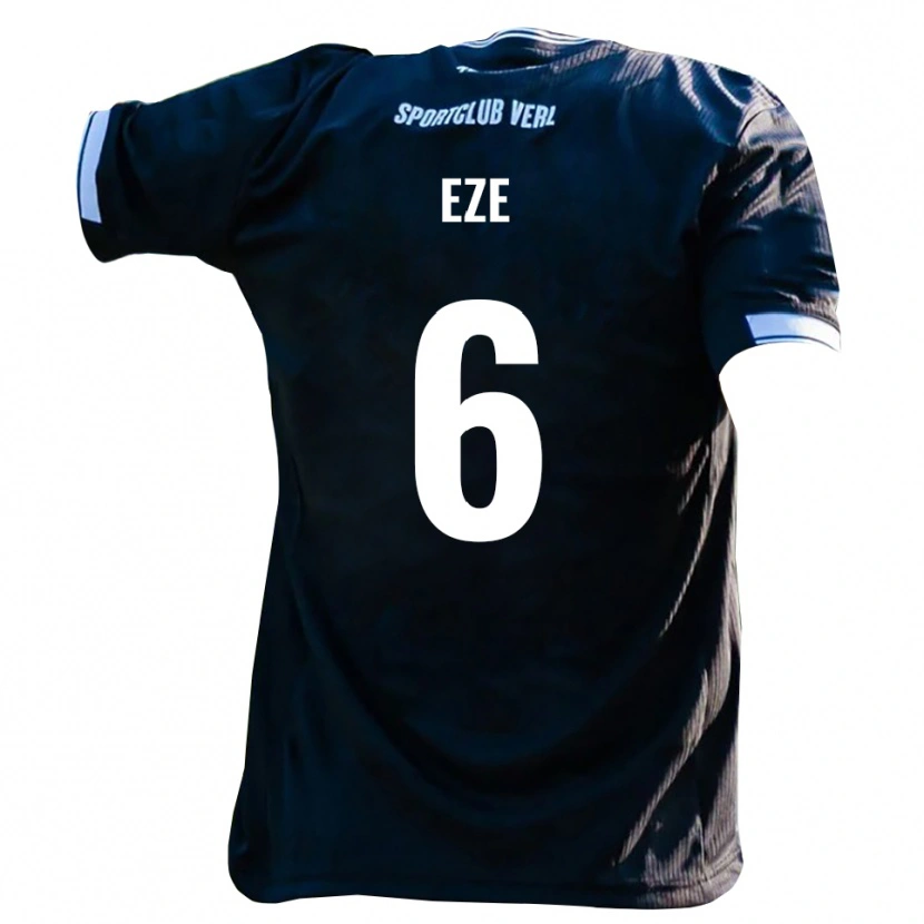 Danxen Bambino Maglia Joshua Eze #6 Nero Bianco Kit Gara Away 2025/26 Maglietta