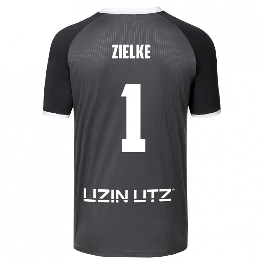 Danxen Bambino Maglia Paul Zielke #1 Grigio Bianco Kit Gara Away 2025/26 Maglietta