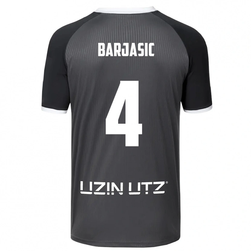 Danxen Bambino Maglia Nikola Barjasic #4 Grigio Bianco Kit Gara Away 2025/26 Maglietta
