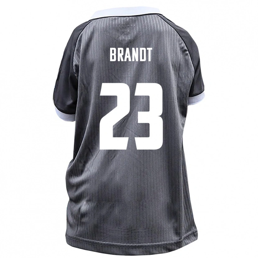 Danxen Bambino Maglia Max Brandt #23 Grigio Bianco Kit Gara Away 2025/26 Maglietta
