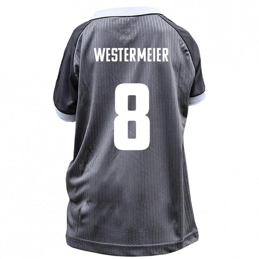 Danxen Bambino Maglia Ben Westermeier #8 Grigio Bianco Kit Gara Away 2025/26 Maglietta