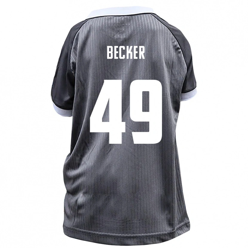 Danxen Bambino Maglia André Becker #49 Grigio Bianco Kit Gara Away 2025/26 Maglietta