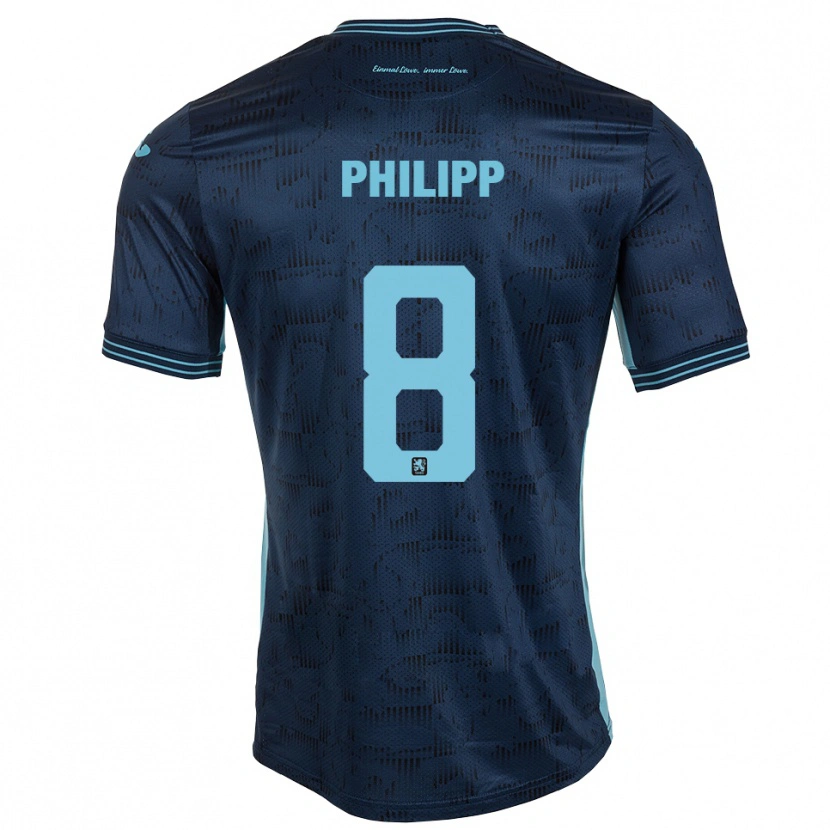 Danxen Bambino Maglia David Philipp #8 Blu Royal Kit Gara Away 2025/26 Maglietta