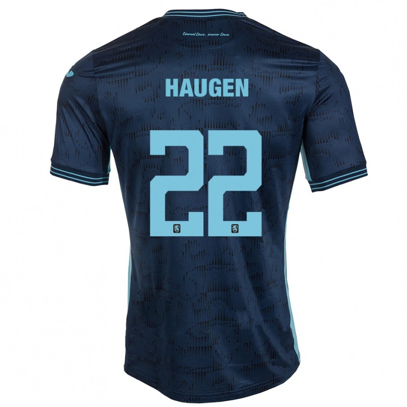 Danxen Bambino Maglia Sigurd Haugen #22 Blu Royal Kit Gara Away 2025/26 Maglietta