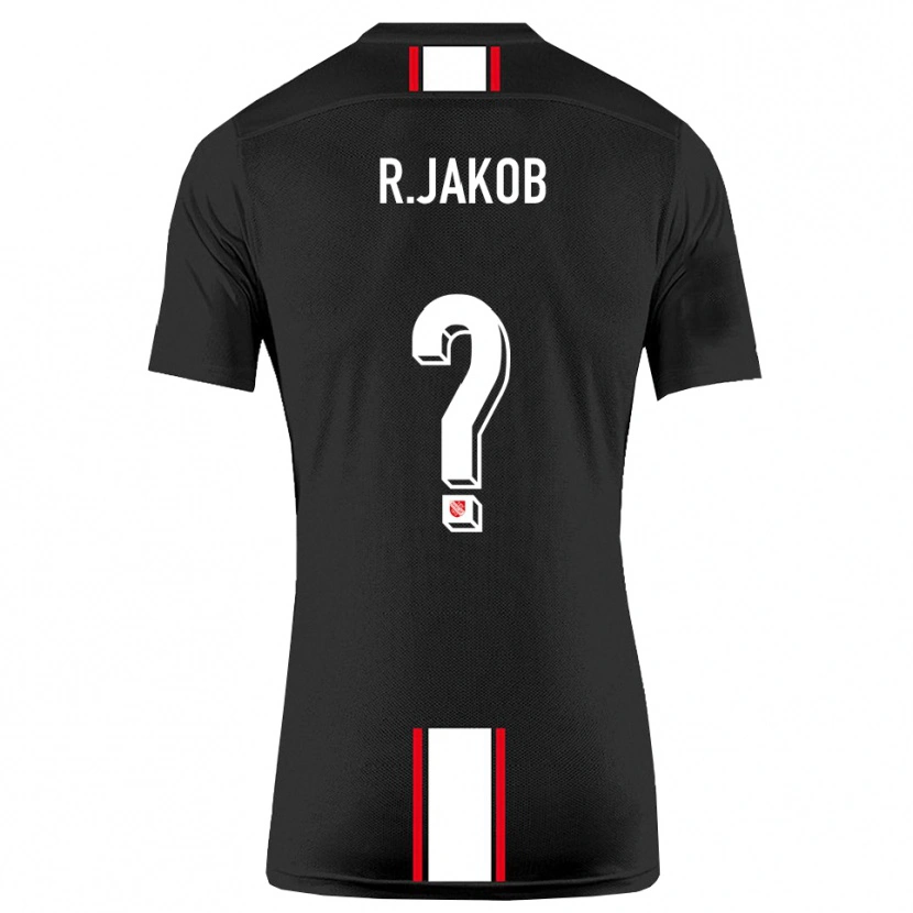 Danxen Bambino Maglia Rosan Jakob #0 Nero Bianco Kit Gara Away 2025/26 Maglietta